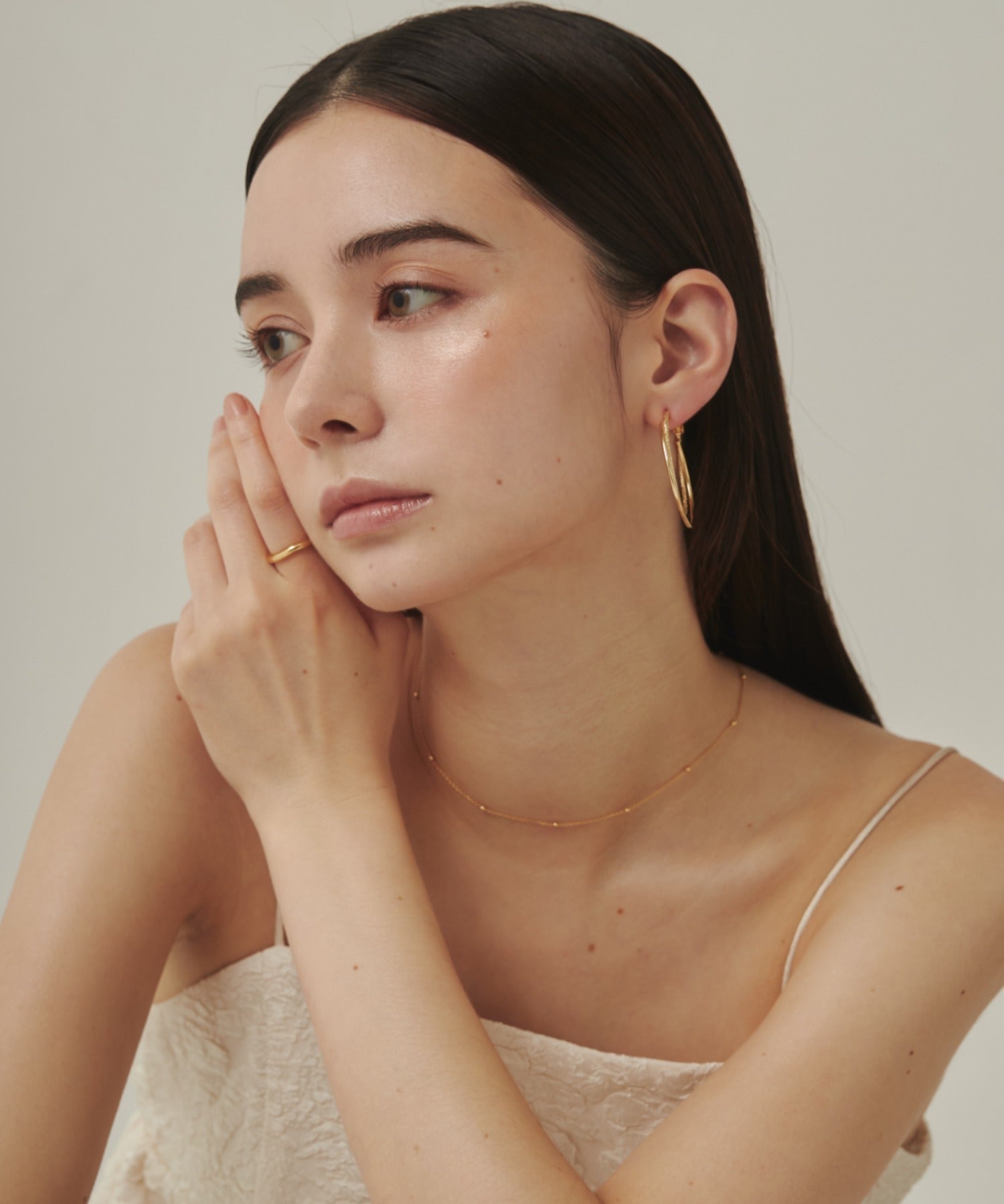 ciite' シーテ ピアス（両耳用） 梨地フープピアス (両耳用)