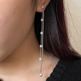 ciite' シーテ ピアス（両耳用） パール & ロングチェーン ドロップピアス (両耳用)