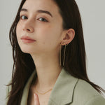 ciite' シーテ ピアス（両耳用） チェーンリボンピアス (両耳用)