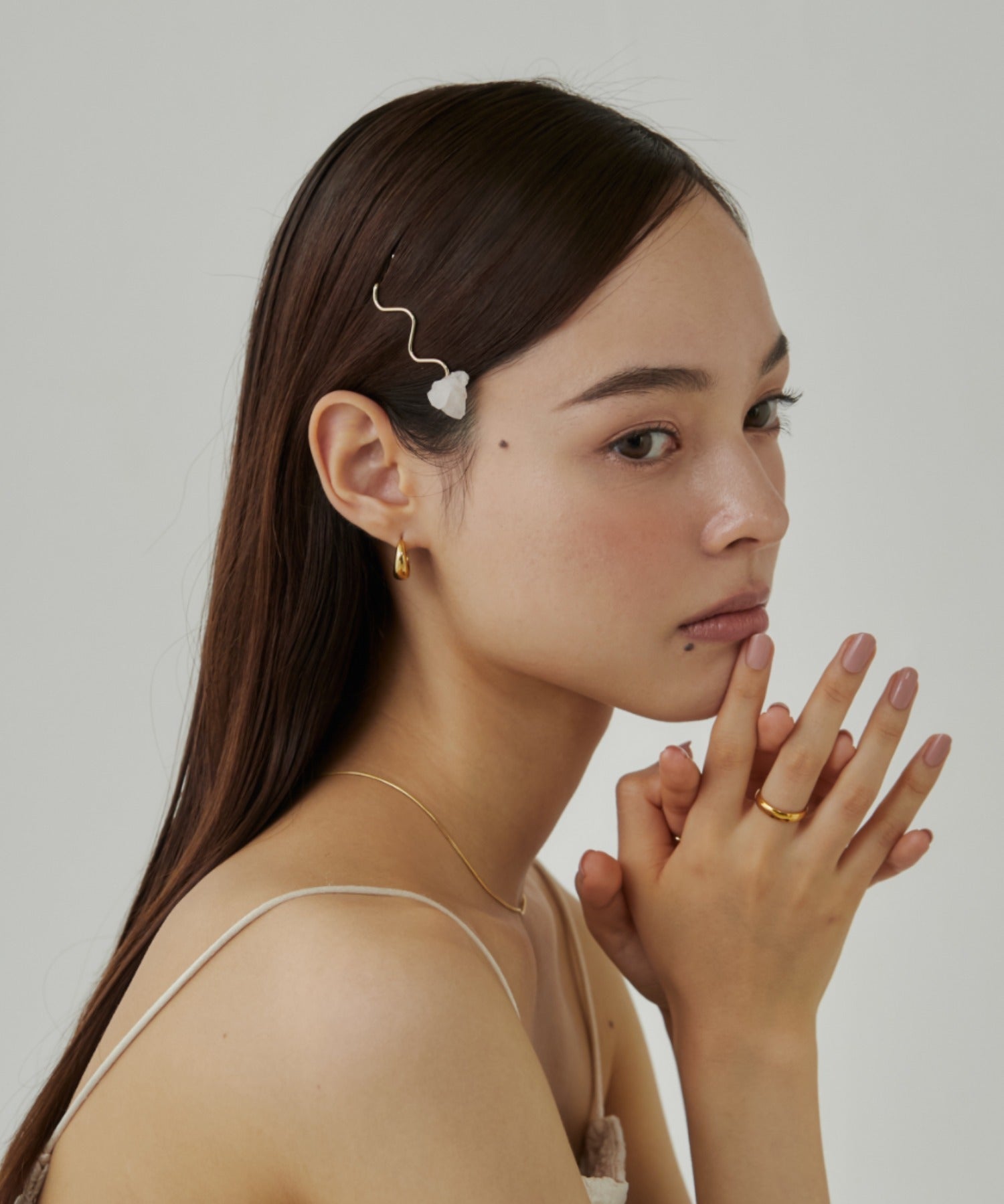 ciite' シーテ ヘアアクセサリー ワンポイントストーンヘアピン