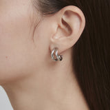ciite' シーテ ピアス（両耳用） 【 金属アレルギー対応 】 ダブルライン ツイストフープピアス サージカルステンレス (両耳用)