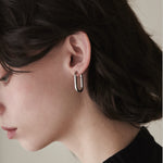 ciite' シーテ ピアス（両耳用） 【 金属アレルギー対応 】 オーバルフープピアス サージカルステンレス 316L (両耳用) シルバー FREE