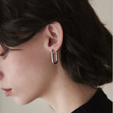 ciite' シーテ ピアス（両耳用） 【 金属アレルギー対応 】 オーバルフープピアス サージカルステンレス 316L (両耳用) シルバー FREE