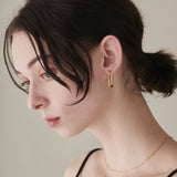 ciite' シーテ ピアス（両耳用） 【 金属アレルギー対応 】 オーバルフープピアス サージカルステンレス 316L (両耳用)
