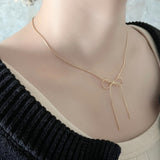 ciite' シーテ ネックレス 【 金属アレルギー対応 】 simple ribbon necklace / シンプル リボン ネックレス サージカルステンレス 316L