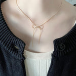 ciite' シーテ ネックレス 【 金属アレルギー対応 】 simple ribbon necklace / シンプル リボン ネックレス サージカルステンレス 316L