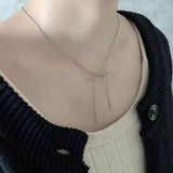 ciite' シーテ ネックレス 【 金属アレルギー対応 】 simple ribbon necklace / シンプル リボン ネックレス サージカルステンレス 316L