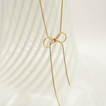 ciite' シーテ ネックレス 【 金属アレルギー対応 】 simple ribbon necklace / シンプル リボン ネックレス サージカルステンレス 316L