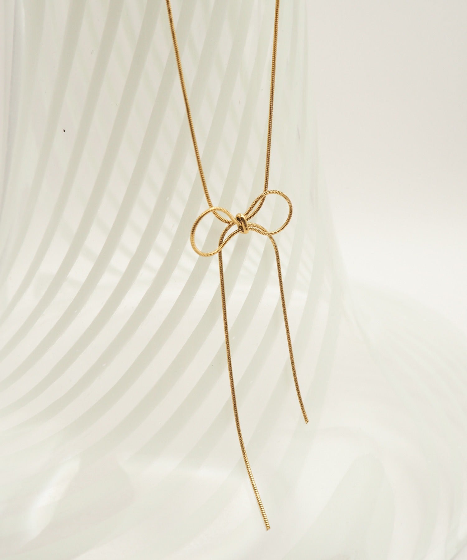 ciite' シーテ ネックレス 【 金属アレルギー対応 】 simple ribbon necklace / シンプル リボン ネックレス サージカルステンレス 316L