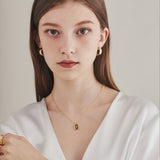 ciite' シーテ ネックレス 【 金属アレルギー対応 】 プレートビジューネックレス サージカルステンレス