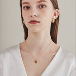 ciite' シーテ ネックレス 【 金属アレルギー対応 】 プレートビジューネックレス サージカルステンレス