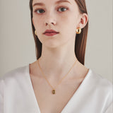 ciite' シーテ ネックレス 【 金属アレルギー対応 】 プレートビジューネックレス サージカルステンレス