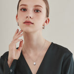 ciite' シーテ ネックレス 【 金属アレルギー対応 】 プレートビジューネックレス サージカルステンレス