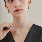 ciite' シーテ ネックレス 【 金属アレルギー対応 】 プレートビジューネックレス サージカルステンレス