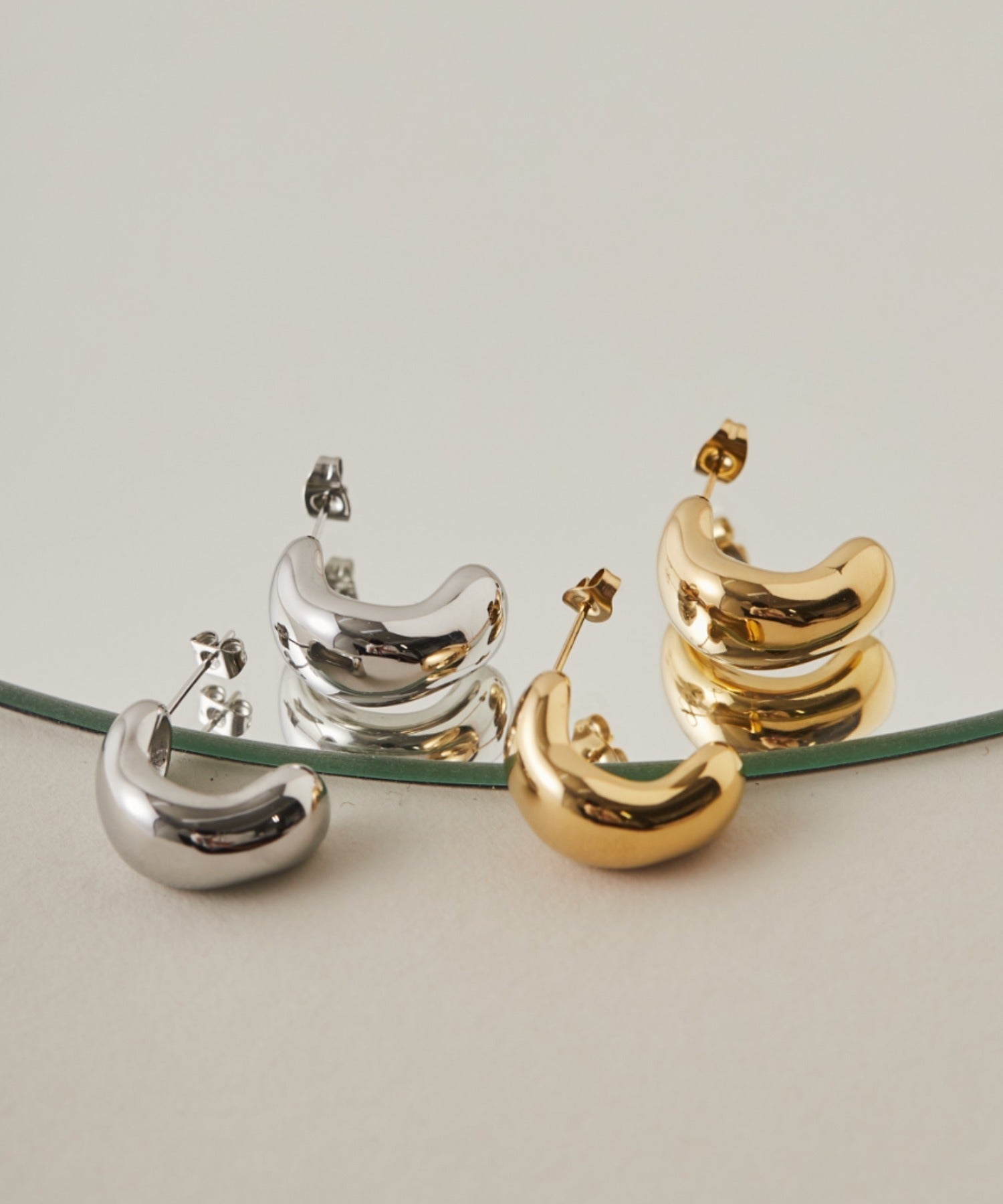 ciite' シーテ ピアス（両耳用） 【 金属アレルギー対応 】 ぷっくりピアス サージカルステンレス (両耳用)