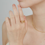 ciite' シーテ リング 【 金属アレルギー対応 】 ダブルハートリング サージカルステンレス ゴールド