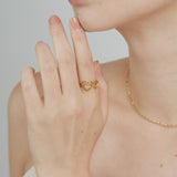 ciite' シーテ リング 【 金属アレルギー対応 】 ダブルハートリング サージカルステンレス ゴールド