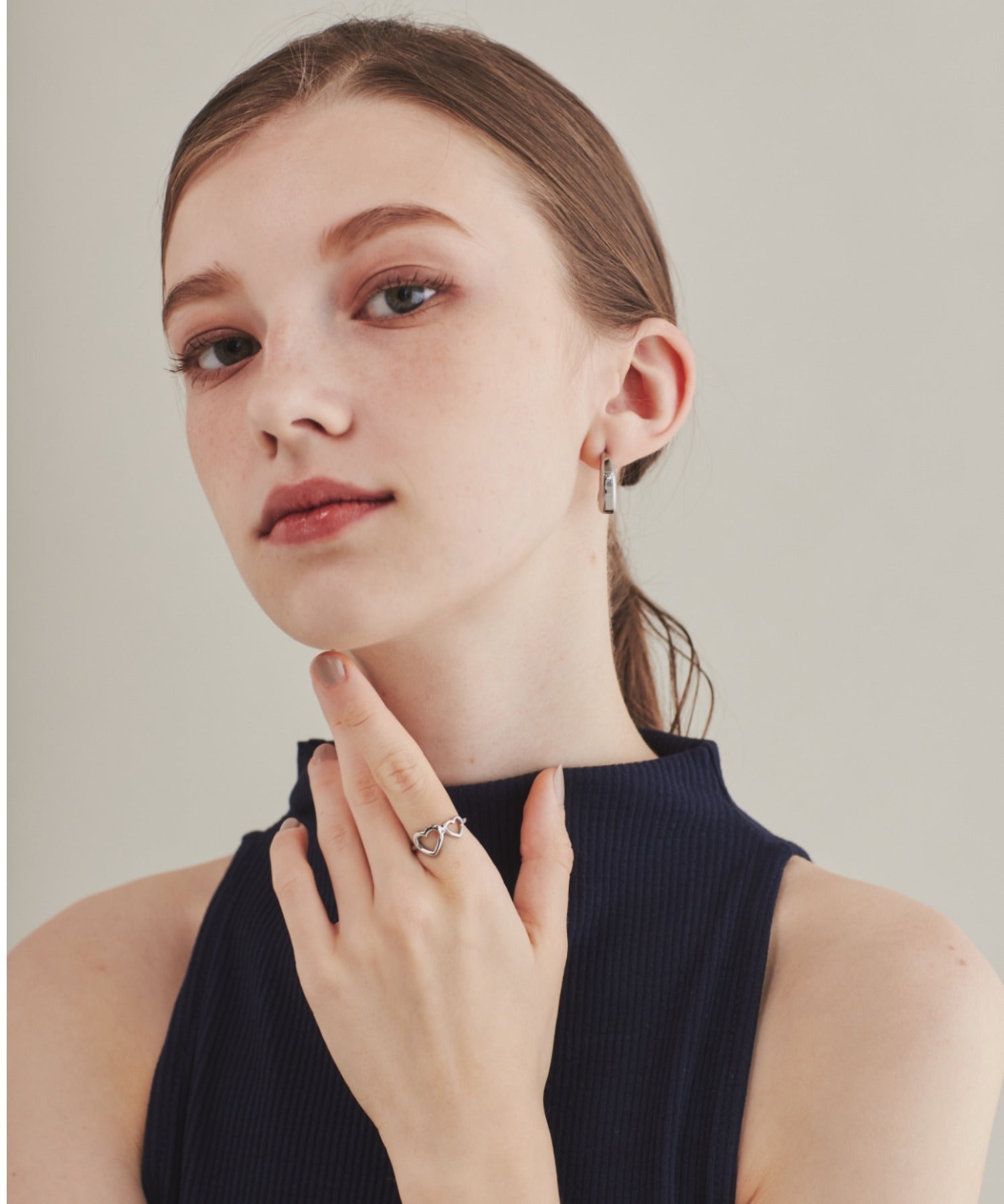 ciite' シーテ リング 【 金属アレルギー対応 】 ダブルハートリング サージカルステンレス