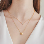 ciite' シーテ ネックレス 【 金属アレルギー対応 】 2連ハートビジューネックレス サージカルステンレス