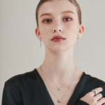 ciite' シーテ ネックレス 【 金属アレルギー対応 】 2連ハートビジューネックレス サージカルステンレス