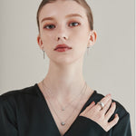 ciite' シーテ ネックレス 【 金属アレルギー対応 】 2連ハートビジューネックレス サージカルステンレス