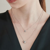 ciite' シーテ ネックレス 【 金属アレルギー対応 】 2連ハートビジューネックレス サージカルステンレス