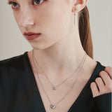 ciite' シーテ ネックレス 【 金属アレルギー対応 】 2連ハートビジューネックレス サージカルステンレス