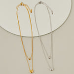 ciite' シーテ ネックレス 【 金属アレルギー対応 】 2連ハートビジューネックレス サージカルステンレス