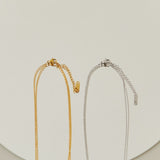 ciite' シーテ ネックレス 【 金属アレルギー対応 】 2連ハートビジューネックレス サージカルステンレス