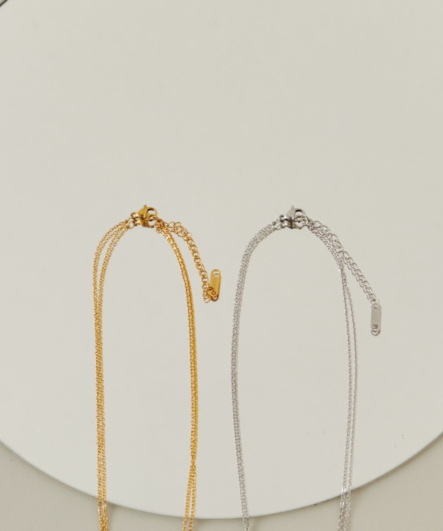 ciite' シーテ ネックレス 【 金属アレルギー対応 】 2連ハートビジューネックレス サージカルステンレス