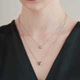 ciite' シーテ ネックレス 【 金属アレルギー対応 】 2連ハートビジューネックレス サージカルステンレス