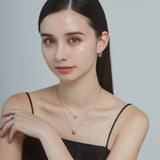 ciite' シーテ ネックレス 【 金属アレルギー対応 】 2連ハートビジューネックレス サージカルステンレス