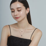 ciite' シーテ ネックレス 【 金属アレルギー対応 】 2連ハートビジューネックレス サージカルステンレス