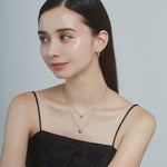 ciite' シーテ ネックレス 【 金属アレルギー対応 】 2連ハートビジューネックレス サージカルステンレス