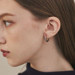 ciite' シーテ ピアス（両耳用） 【 金属アレルギー対応 】 ビジューフープピアス サージカルステンレス (両耳用) シルバー FREE