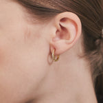 ciite' シーテ ピアス（両耳用） 【 金属アレルギー対応 】 ビジューフープピアス サージカルステンレス (両耳用) ゴールド FREE