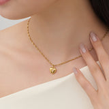 ciite' シーテ ネックレス 【 金属アレルギー対応 】 ビジューハートネックレス サージカルステンレス