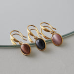 ciite' シーテ ピアス（両耳用） 【 金属アレルギー対応 】 オーバルストーン フックピアス サージカルステンレス (両耳用)