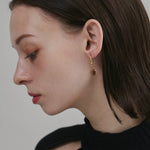 ciite' シーテ ピアス（両耳用） 【 金属アレルギー対応 】 オーバルストーン フックピアス サージカルステンレス (両耳用)