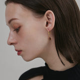 ciite' シーテ ピアス（両耳用） 【 金属アレルギー対応 】 オーバルストーン フックピアス サージカルステンレス (両耳用)