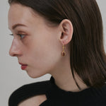 ciite' シーテ ピアス（両耳用） 【 金属アレルギー対応 】 オーバルストーン フックピアス サージカルステンレス (両耳用)