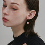 ciite' シーテ ピアス（両耳用） 【 金属アレルギー対応 】 オーバルストーン フックピアス サージカルステンレス (両耳用)