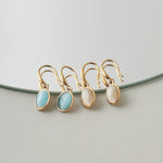 ciite' シーテ ピアス（両耳用） 【 金属アレルギー対応 】 オーバルストーン フックピアス サージカルステンレス (両耳用)