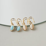 ciite' シーテ ピアス（両耳用） 【 金属アレルギー対応 】 オーバルストーン フックピアス サージカルステンレス (両耳用)