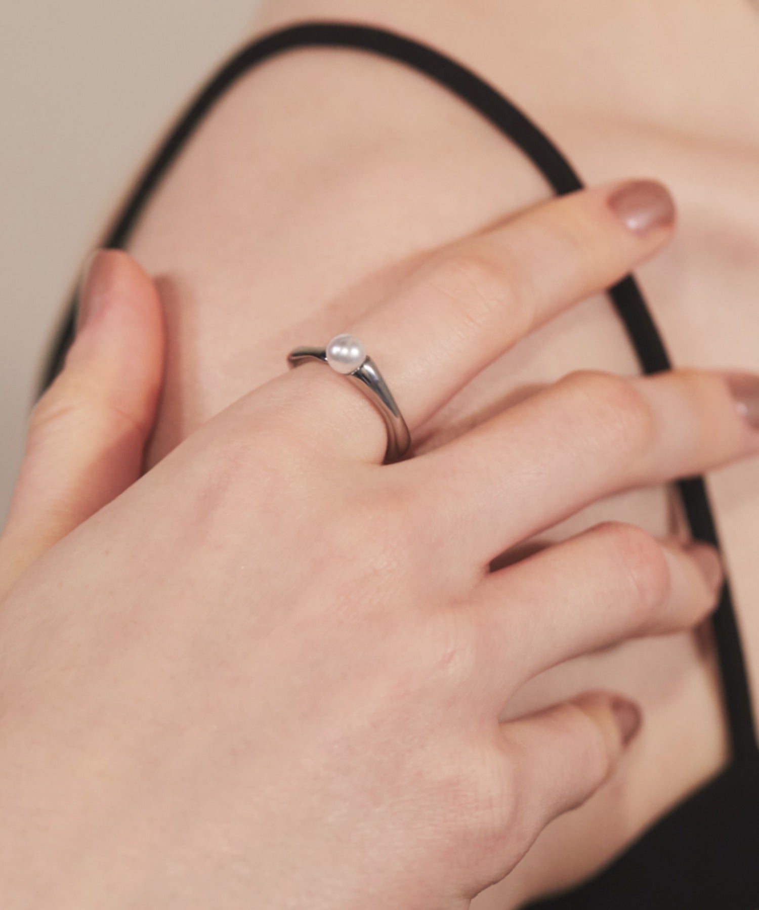 ciite' シーテ リング 【 金属アレルギー対応 】 パールモチーフリング サージカルステンレス