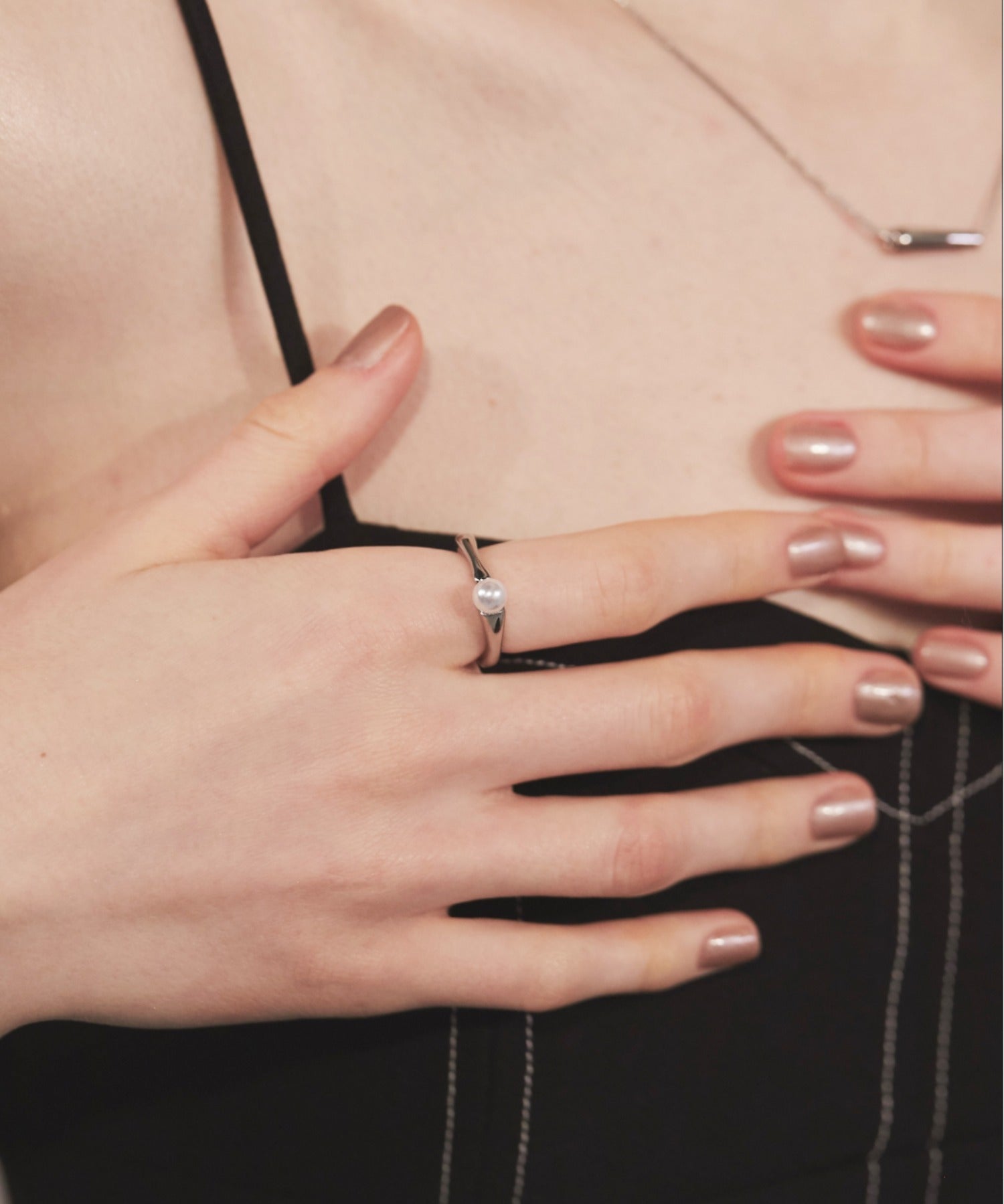 ciite' シーテ リング 【 金属アレルギー対応 】 パールモチーフリング サージカルステンレス