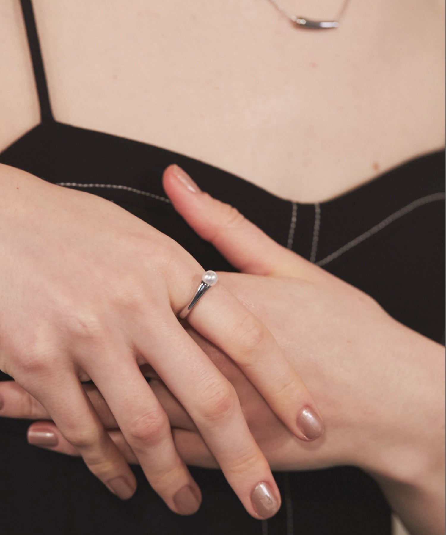 ciite' シーテ リング 【 金属アレルギー対応 】 パールモチーフリング サージカルステンレス