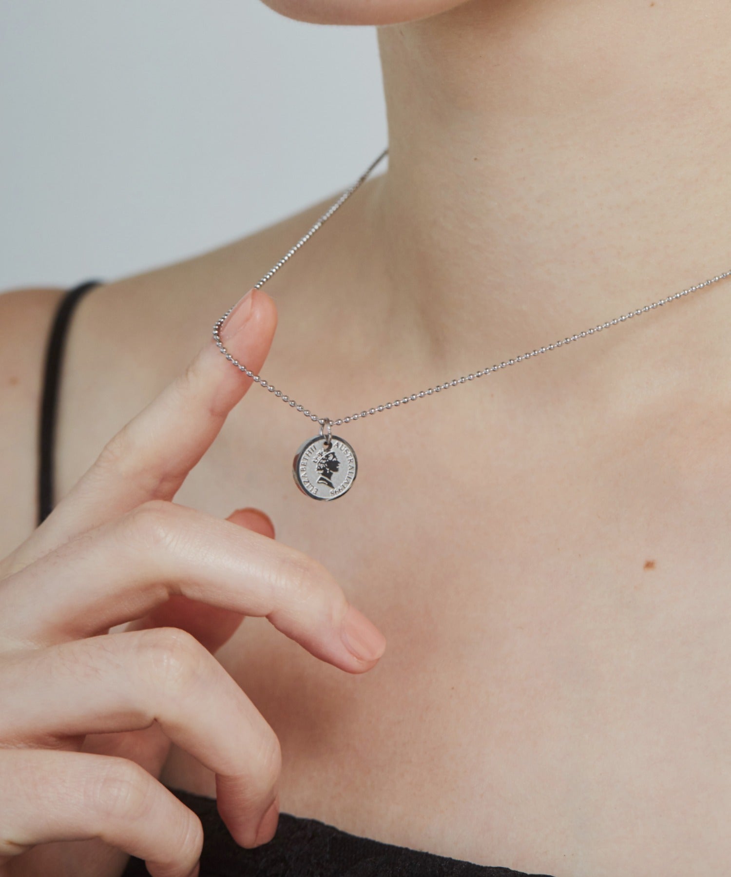 ciite' シーテ ネックレス 【 金属アレルギー対応 】 エリザベスコインネックレス サージカルステンレス シルバー FREE