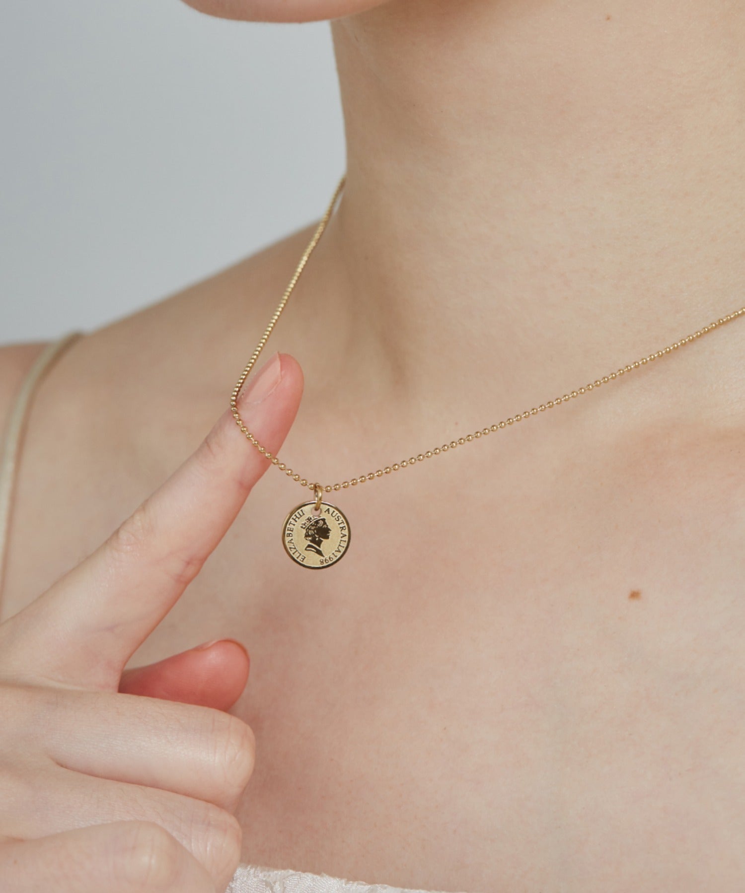 ciite' シーテ ネックレス 【 金属アレルギー対応 】 エリザベスコインネックレス サージカルステンレス ゴールド FREE