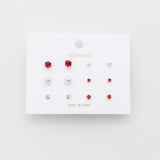 ciite' シーテ ピアス（両耳用） ピアス 6セット / pierce 6 set レッド FREE